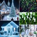 Tcamp Christmas Lights 33ft 100LED Outdoor Indoor Christmas String Lights with Remote Timer, USB or Battery Powered Waterproof 8 Modes Fairy Lights for Xmas Tree Wreath Party Decor (White)