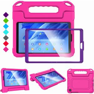 MAISON Kids Case for Samsung Galaxy Tab A9 8.7-inch 2023 SM-X110/X115/X117& Galaxy Tab A7 Lite 8.7-inch 2021 T220/T225/T227 Shockproof, Built-in Screen Protector Stand Tablet Cover (Hot Pink & Purple)