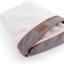 Sunheir Washable Large Dog Bed Covers Soft Plush Replacement, Waterproof Dog Bed Liner, Pet Bed Cover with Zipper 35x22x3 Inches, Light Grey, Cover Only