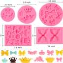 Bow Silicone Fondant Mold Crown Chocolate Candy Mold Cupcake Top Decoration, Pastry, Biscuit Decoration, Chocolate, Jewelry, DIY Craft Items, Birthday Parties.