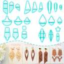 TAINSKY Leather Polymer Clay Cutters, Boho Clay Cutters, Multiple Clay Cutters for Polymer Clay Jewelry, 20 Pcs Tip Polymer Clay Cutters for Earrings