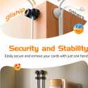 7 x 6 Pack Magnetic Cable Clips, Smooth Adjustable Cell Phone Cord Holder with Shoe-Shaped, String Light Clips for Home, Office, Wall, Nightstand, Birthday Banner, Colorful Lights-Black