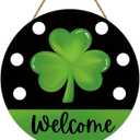 3 x St Patricks Day Decorations St Patricks Day Wreath Shamrock Door Decorations Wooden Shamrock Wreaths for Front Door Hanger Hanging Decor Welcome Sign for Porch Wall Indoor Home Decor