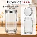 LemonRoad 6 Pack 68 oz Square Glass Jars with Lids Wide Mouth Kitchen
