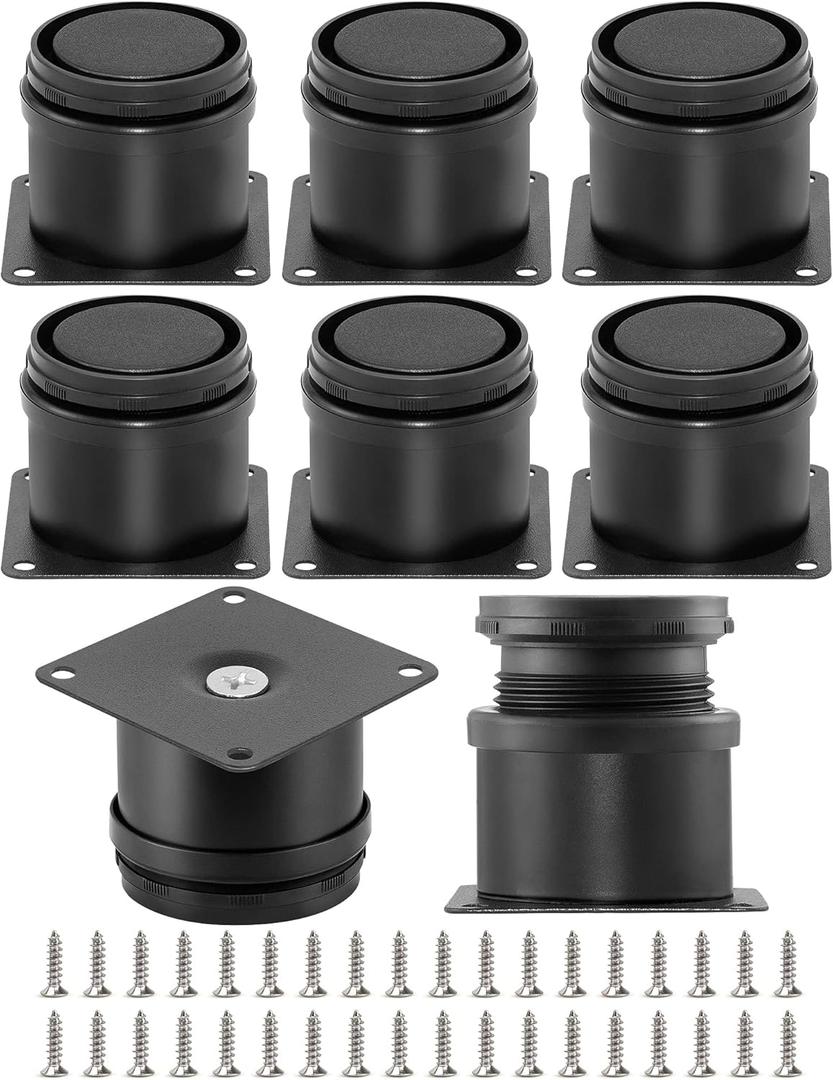 HDAJY 8-Pack 2 Inch Furniture Legs, Stainless Steel Legs for Furniture + 32pcs Screws, Black