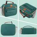 Genteen Lunch Box for Kids, Boys - Insulated Small LunchBox Reusable, Zip Closure & Buckle Handle, Portable Cooler for Work, School, Travel (Lake Green)