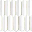 Vamos Tile Peel and Stick Backsplash Seamless Tile,10-Sheet Stick on Backsplash for Kitchen,Dolomite Gray and White+Light Gold Metal Self Adhesive PVC Tiles (10 Sheets)