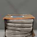 AAAAAcessories D-Shaped Chair Cushions, 2" Thick Dining Chair Pads with Ties and Removable, Machine-Washable Cover, 17" x 16", Set of 6, Natural Linen