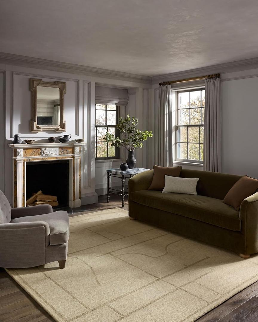 Loloi Jeremiah Brent Barrow Collection BAR05 Ivory/Taupe 7'9" x 9'9" Area Rug