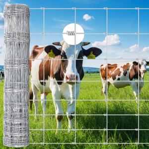 Cattle Fence, Farm Fence 4ft x 164ft - 14 Gauge Galvanized Wire Fence