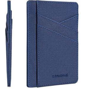 Minimalist Wallet Credit Card Holder Slim Wallet for Men Women, Soft Leather Front Pocket Wallet Small Compact Wallet Thin Card Case ID Window RFID Blocking Card Organizer Quick Access You Need (Dark Blue)