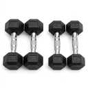 Rubber Hex Free Weights, 4 Packs (20LB, 5LB)