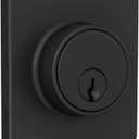 Deadbolt with Square Trim, Keyed 1 Side, Matte Black Finish