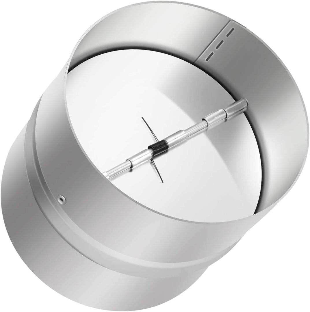 4 Inch Draft Blocker Backdraft Damper Duct Draft Stopper One-Way Airflow Ducting Insert Backflow Preventer Inline Fan Vent Deflector (Silver)