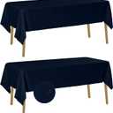 Fokitut 2 Pack Waterproof Rectangle Tablecloth, 60x120 Inch,Stain Resistant and Wrinkle Polyester Table Cloth, Fabric Table Cover for Kitchen Dining, Wedding, Party, Holiday Dinner-Navy