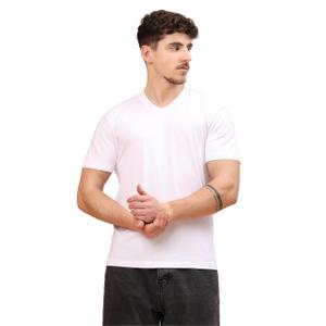 ENCIGER Mens Cotton V-Neck T-Shirt Soft, Breathable Short Sleeve Tee Classic Fit Casual Everyday Wear (White, S) (S)