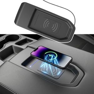Xipoo Wireless Charger Compatible with 2019-2026 Chevy Silverado GMC Sierra 1500 20-26 2500HD 3500HD Wireless Charger Tray 15W Fast Jump Seat Replacement for 2019-2026 Chevy Silverado Accessories