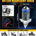 2PCS Universal H4/9003 Led Headlight Bulbs, 300% Brighter, 6000K White Motorcycle Bulbs, Plug and Play, WaterProof Design, H4 LED Motorcycle Light Bulb Hi/Lo Beam Fit for Most Motorcycles