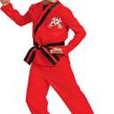 Disguise Boys Cobra Kai Eagle Fang Kids Costume, Official Cobra Kai Cosutme Gi With Belt and Pants (L (10-12))