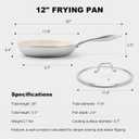 Ranbomer Hybrid Ceramic Non Stick Frying Pan 12 Inch, 5-Ply Stainless Steel Skillet,Stay-Cool Handle,Induction Ready, Compatible with All Cooktops, PFAS-Free, Non-Toxic, White.(12 Inch)