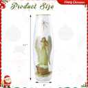 Crackle Glass Christmas Angel Lamp 12" Pre-Lit Lighted Vase Xmas Jar Gifts for Holiday Decoration