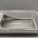 Stainless Steel Litter Box | XL Enclosed Cat Litter Boxes with Lid for Big Cats | High Sided, Anti-Urine Leakage | Non-Stick Bottom & Includes Litter Mat & Metal Scoop