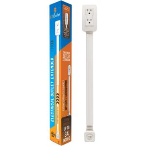 Electrical Outlet Extender. Access Hard-to-Reach Outlets! Features USB-A, USB-C, and 2 AC Outlets, Extends 22"-34", Rotates 180. Use Behind Couches, Nightstands, Desks, and More.