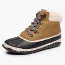 GAWBAW Womens Waterproof Winter Snow Boots - Warm Faux Fur Lined Lace up Duck Boots Ankle Rain Boots For Women 7M