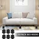 MYMULIKE Bed Risers 5 inch, Heavy Duty Bed Lifts Risers Support Up to 6000 Lbs for Sofa, Table, Couch, Chair or Desk (Set of 6, Black)