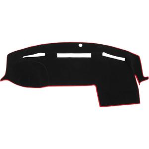 Car Dashboard Cover Compatible for Dodge for Ram 2010-2018, Protective Polyester Red Center Console Interior Trim Dash Cover Mat Pad