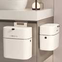 ZOHCAJBO Hanging Small Trash Can with Lid for Cabinets/Bathrooms/Bedrooms/Offices/Camping (Big)