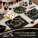 OuMuaMua Graduation Party Supplies Tableware Set,100Pcs Grad Cap-Shaped Paper Plates and Napkins For Class of 2026 College High School Congrats Graduation Party Decorations Favors, Serve 50