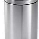 simplehuman 4.5 Liter / 1.2 Gallon Round Bathroom Step Trash Can, Brushed Stainless Steel