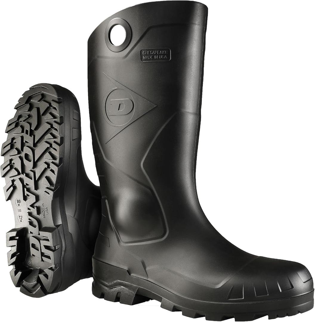 Dunlop Chesapeake Rubber Boots for Men & Women  PVC - Waterproof - Lightweight Garden, Fishing & Rain Boots with Soft Toe and Wide Calf  Black  Size 315 (7)