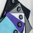Pins & Aces Magnetic Premium Tour Towel - Lightweight and Absorbant Microfiber - Rubberized Magnet for Golf Carts or Golf Clubs - Won't Damage Clubs. 39" L x 15" W Golfing Gear (Black)