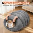 Indoor Cat Bed - Cat Cave Bed, Warm and Soft Plush, Cat Hideout, Cartoon Caterpillar Design, Thickened and Insulating, Foldable for Easy Storage, Suitable for Cats, 7Kg/15.4 Lbs