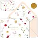 2 x Gooji 4x6 Prairie Beyond Grateful Floral Thank You Cards with Envelopes Baby Shower Thank You Cards Girl (Bulk 20-Pack) Watercolor, Bridal Shower, Weddings, Small Business