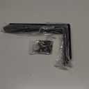 4 Pack - L 10" x H 6" x W1.5, 5mm Thick Black L Shelf Bracket, Iron Shelf Brackets, Metal Shelf Brackets, Floating Shelf, Shelf Supports with Screws