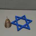 Soulchen 10 Inch Wooden Hanukkah Tree Topper Blue Christmas Treetop Decoration Star of David Tree Topper Hanukkah Ornament for Chanukah Diwali Birthday Wedding Home Decor