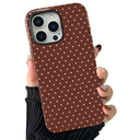 ZTOFERA Magnetic Case for iPhone 16 Pro, Compatible with Magsafe, Polka Dot Aesthetic Phone Case Cute for Girl Women, Hard PC+Soft TPU Protective Phone Cover for iPhone 16 Pro-Brown