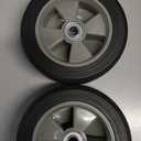 2 Pack 8 Inch Solid Rubber Replacement Wheels, Flat Free Hand Truck Tires with 5/8" Axle, Hand Truck Replacement Wheels for Cart, Wagons, Wheelbarrow, Dolly, Trolley, 330 lbs Max Load