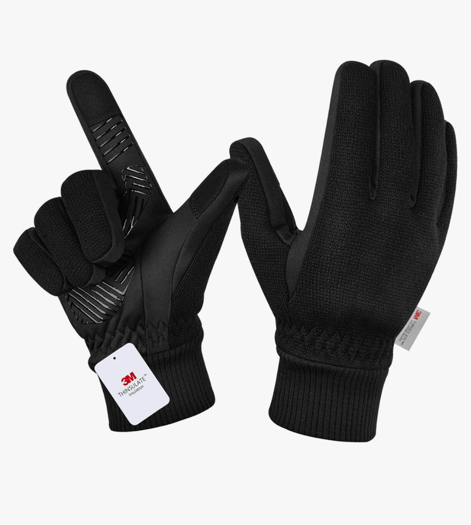 MOREOK Winter Gloves for Men/Women -10°F 3M Thinsulate Warm Touch Screen Snow Ski Bicycle Bike Gloves for Driving/Cycling/Running/Hiking L