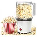 Vminno Quick & Easy Hot Air Popcorn Popper Maker with Built-In Serving Bowl, 2 Quarts, Etl Certified, No Oil Popcorn Poppers for Home with On/Off Switch for Family Movie Nights, Parties