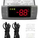 for Dixell XR02CX-4N1F1 Temperature Controller, Replace for Dixell Temperature Controller Fit for 120V 50-60hz Commercial Refrigerators/Freezer, with Temperature Sensor Probes & Clasp