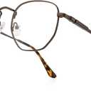 Classic Square Polygon Reading Glasses for Men Women Light Blocking Computer Readers Spring Hinge Metal Frame (Brown)