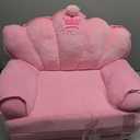 Pink Comfy Toddler Couch Sofa Lounger Toddler Bed for Seating Soft Princess Foldable Kids Couch Fold Out for Toddlers Children's Chairs for Birthday Gift 1-5