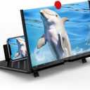 20 inch Screen Magnifier for Smartphone,3D HD Screen Expanders for Movies, Videos, and Gaming, Screen Magnifier with Adjustable Angle Design Amplifier Desktop Magnifying for Seniors Reading (Black)