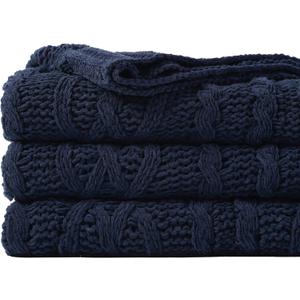 Battilo Navy BlueThrow Blanket for Couch, 51"x67", Chenille Knit Throw Blanket, Super Soft Warm Blanket, Decorative Christmas Textured Throw Blanket for Bed, Living Room