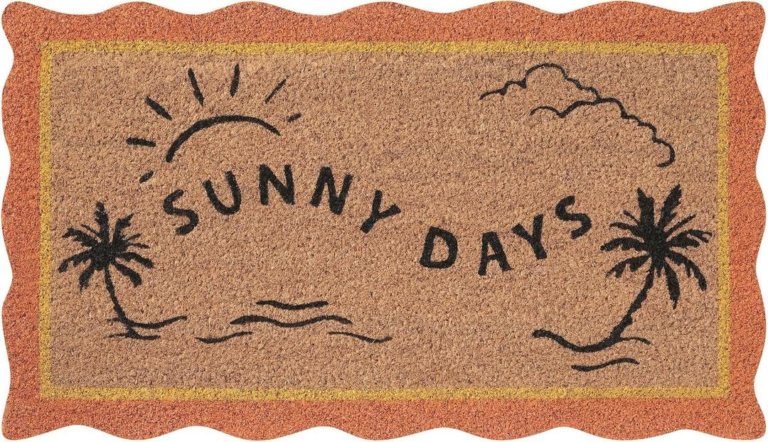 Folkulture Summer Door Mat Outdoor 16 x 28 Front Door Mat for Outside Entrance, Heavy Duty Backing, Eco-Friendly, Durable Anti-Slip & Weather Resistant Dirt Trapping Doormat, Outdoor Home Decor
