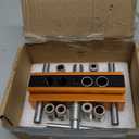 Self Centering Dowel Jig Kit, Drill Guide Jig Block for Straight Holes,6 Drill Guide Bushings Set,Adjustable Width Biscuit Joiner Set Woodworking Precision Power Tool Accessory Jigs